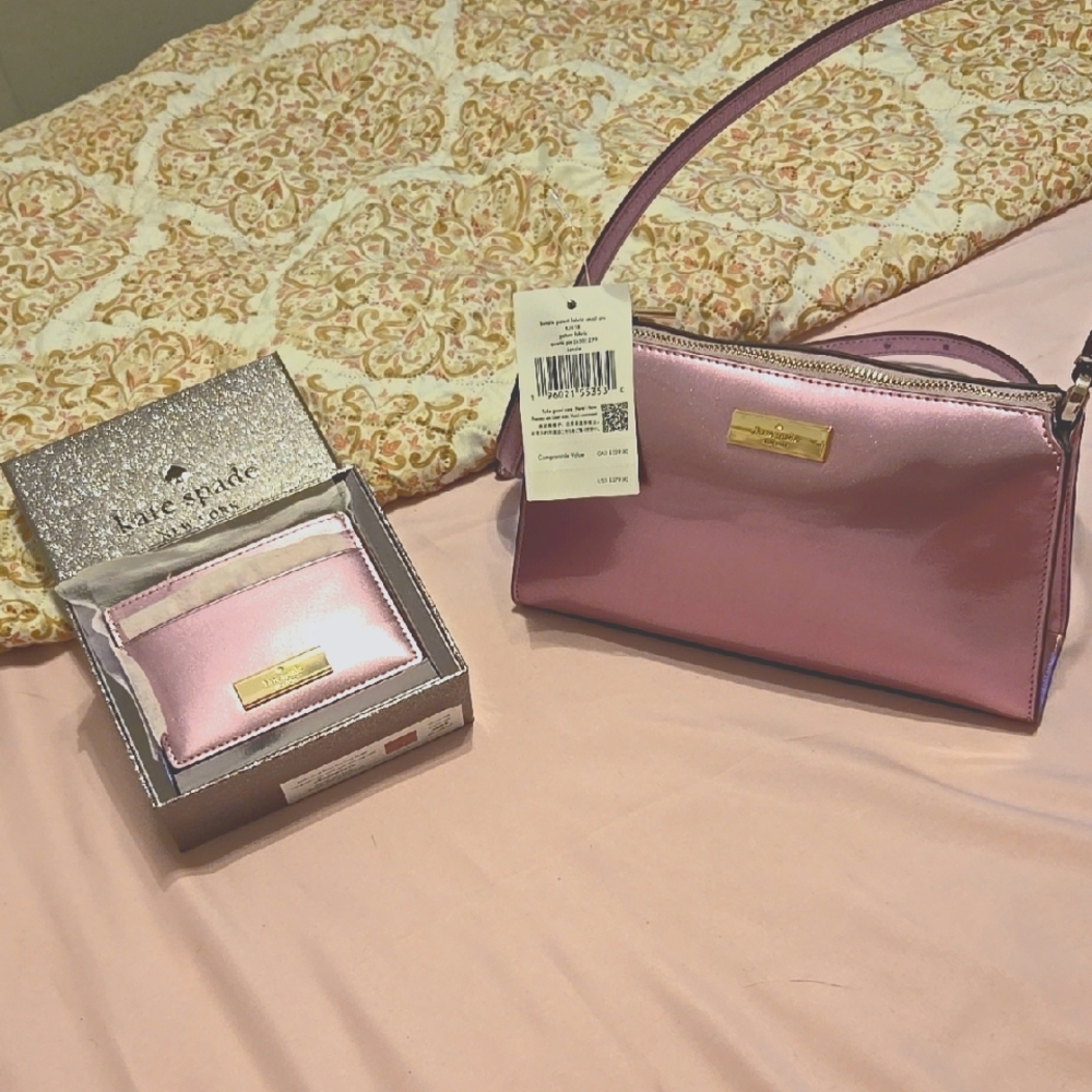 Kate Spade Pink Shoulder Bag with credit card holder